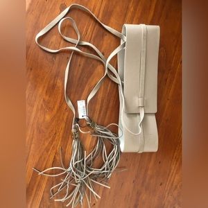 NWT!  White House Black Market tassel detail obi belt.  Leather